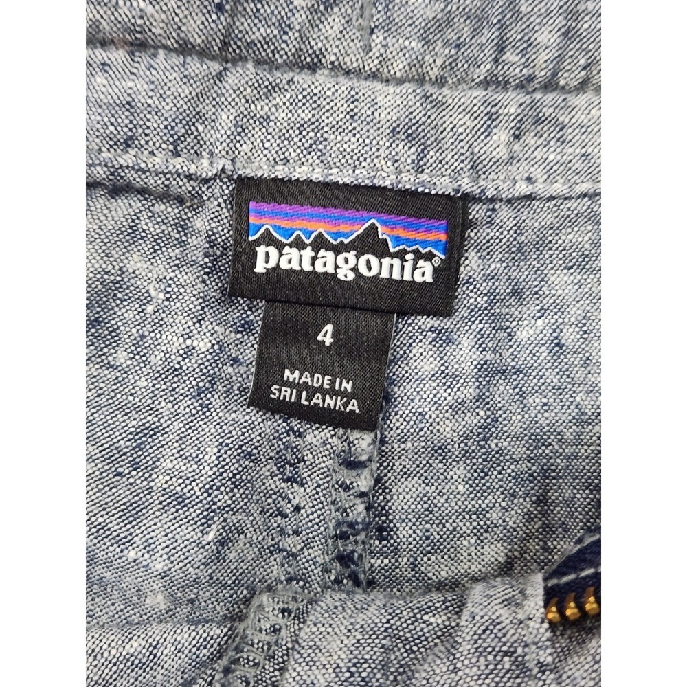 Patagonia Hemp Organic Cotton Shorts Blue Chambray Drawstring Womens 4 57075 - Picture 3 of 9